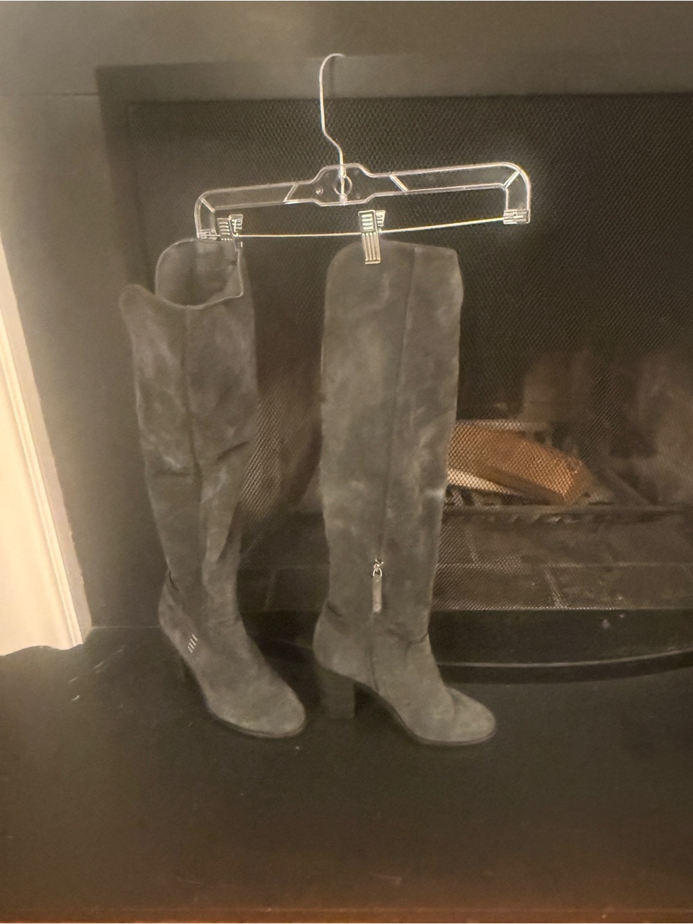 Dolce Vita Gray Suede Over-the-Knee Boots - Picture 1 of 7